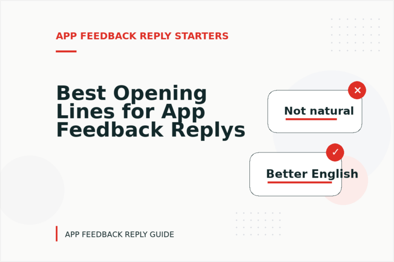 Best Opening Lines for App Feedback Replys Best Opening Lines for App Feedback Replys