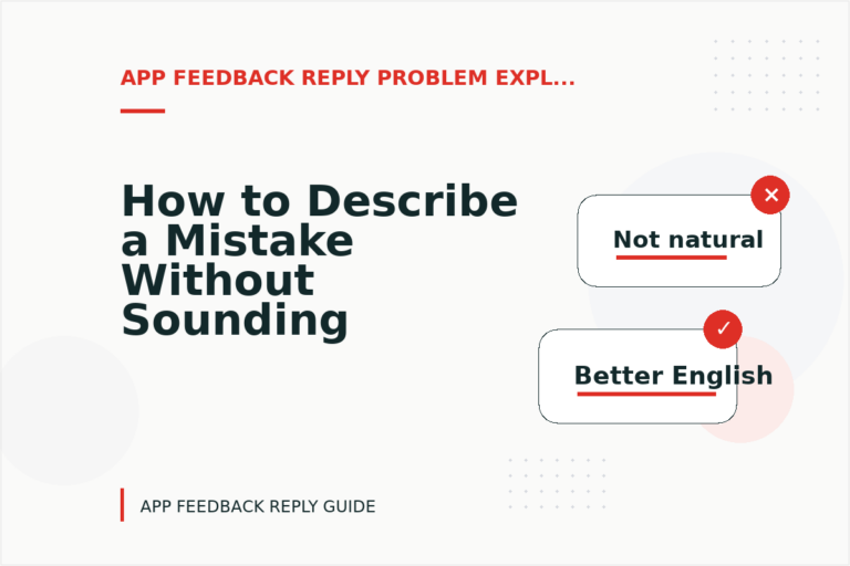 How to Describe a Mistake Without Sounding Rude in App Feedback Reply English