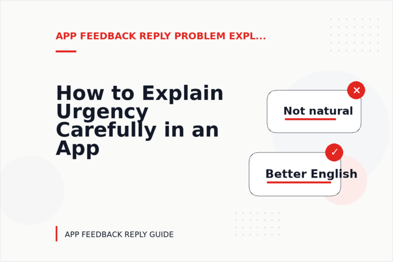How to Explain Urgency Carefully in an App Feedback Reply