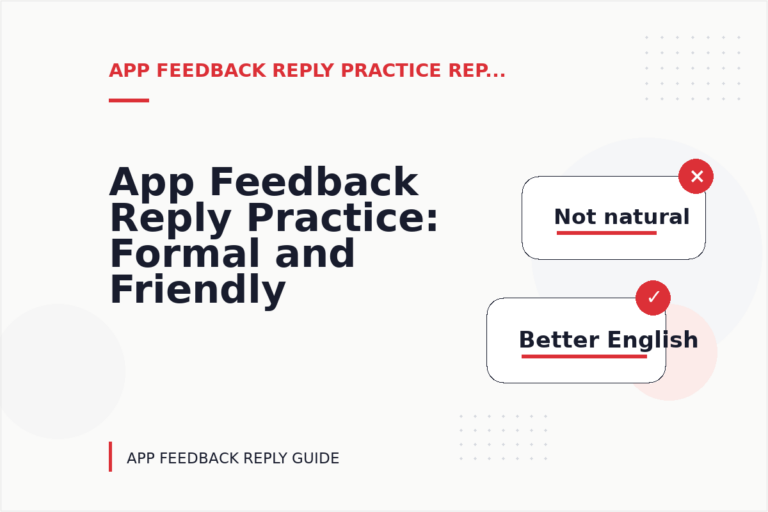 App Feedback Reply Practice: Formal and Friendly Versions App Feedback Reply Practice: Formal and Friendly Versions