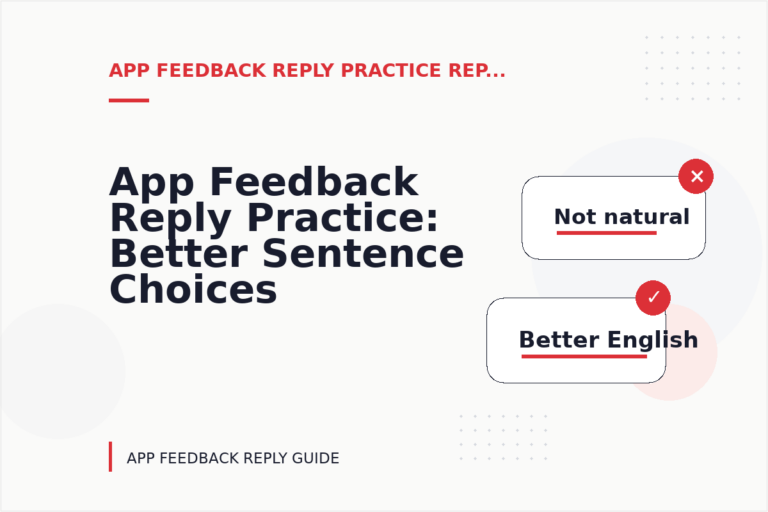 App Feedback Reply Practice: Better Sentence Choices App Feedback Reply Practice: Better Sentence Choices